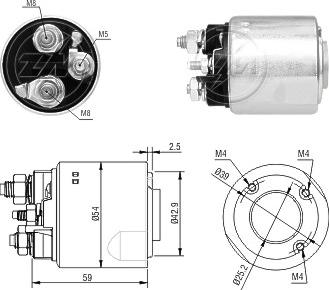 Messmer ZM2498 - Тяговое реле, соленоид, стартер unicars.by