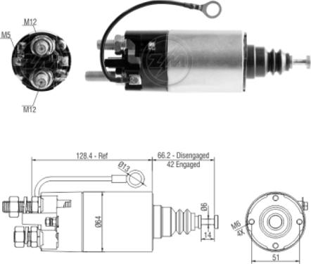 Messmer ZM2842 - Тяговое реле, соленоид, стартер unicars.by