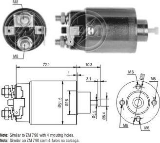 Messmer ZM791 - Тяговое реле, соленоид, стартер unicars.by