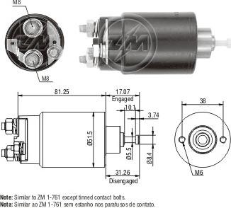 Messmer ZM761 - Тяговое реле, соленоид, стартер unicars.by