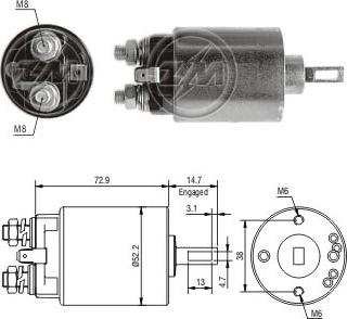 Messmer ZM784 - Тяговое реле, соленоид, стартер unicars.by