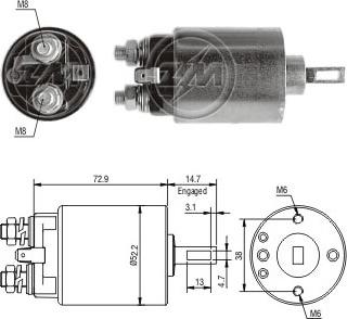 Messmer ZM782 - Тяговое реле, соленоид, стартер unicars.by