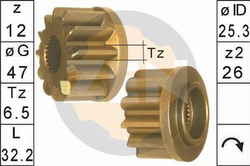 Messmer ZN12972 - Ведущая шестерня, бендикс, стартер unicars.by