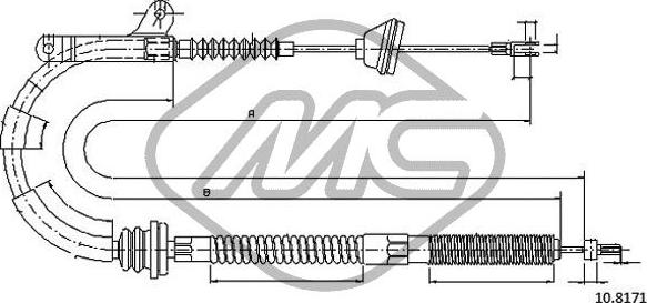 Metalcaucho 83574 - Тросик, cтояночный тормоз unicars.by