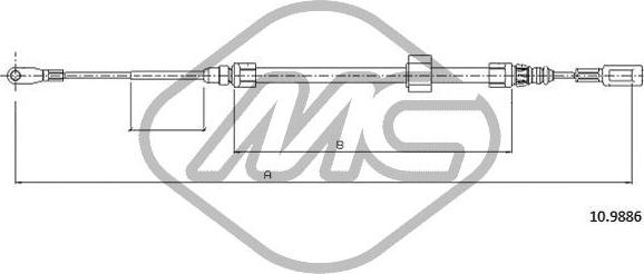 Metalcaucho 83751 - Тросик, cтояночный тормоз unicars.by