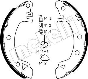 Metelli 53-0112K - Комплект тормозных колодок, барабанные unicars.by