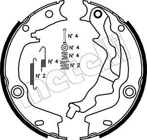 Metelli 53-0187K - Комплект тормозов, ручник, парковка unicars.by