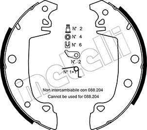 Metelli 53-0324K - Комплект тормозных колодок, барабанные unicars.by