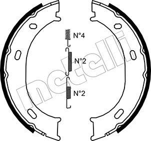 Metelli 53-0239K - Комплект тормозов, ручник, парковка unicars.by