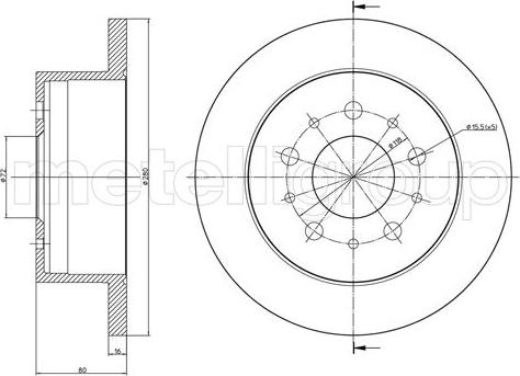 Metelli 23-0952C - Тормозной диск unicars.by