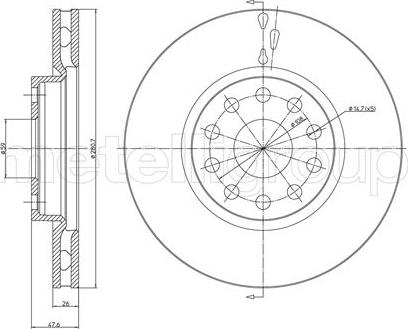 Metelli 23-0409C - Тормозной диск unicars.by