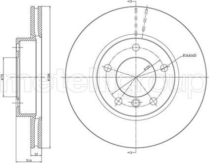 Metelli 23-0474C - Тормозной диск unicars.by