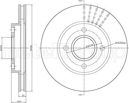 Metelli 23-0476C - Тормозной диск unicars.by