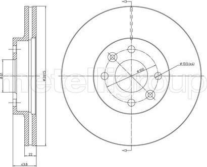 Metelli 23-0550C - Тормозной диск unicars.by