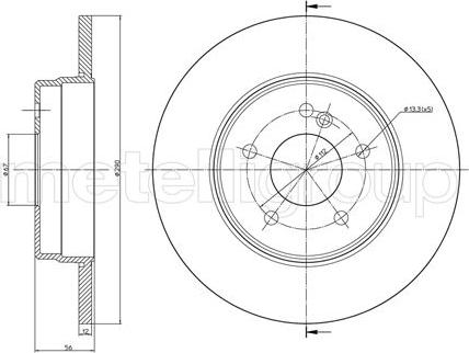 Metelli 23-0522C - Тормозной диск unicars.by