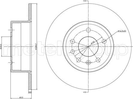 Metelli 23-0607C - Тормозной диск unicars.by