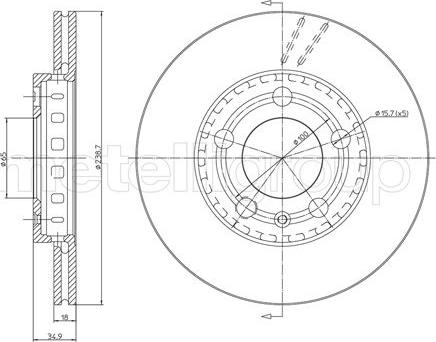 Metelli 23-0614C - Тормозной диск unicars.by