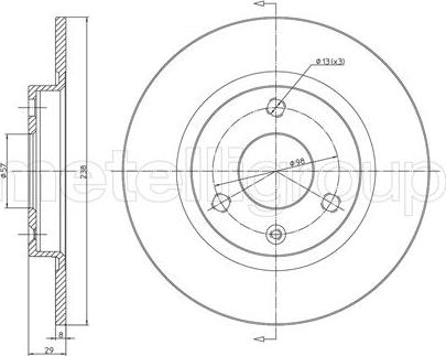 Metelli 23-0153 - Тормозной диск unicars.by