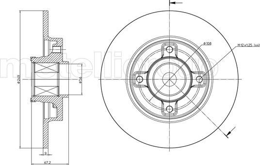 Metelli 23-0827 - Тормозной диск unicars.by