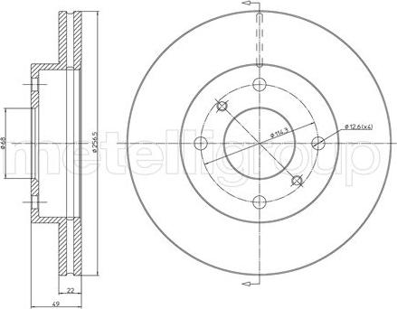 Metelli 23-0249C - Тормозной диск unicars.by