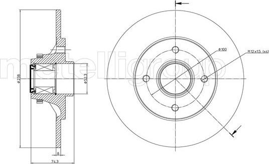 Metelli 23-0243 - Тормозной диск unicars.by