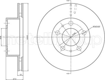 Metelli 23-0225 - Тормозной диск unicars.by