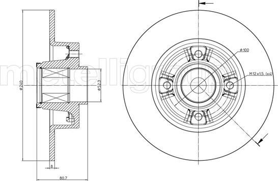 Metelli 23-0722 - Тормозной диск unicars.by