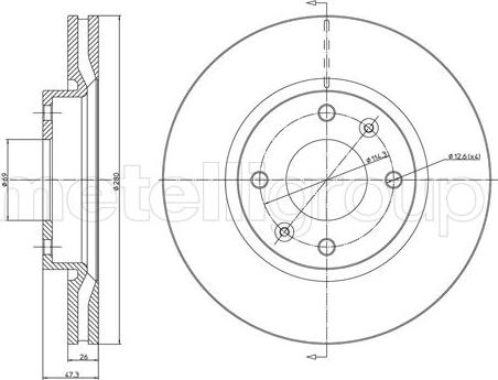 Metelli 23-1477C - Тормозной диск unicars.by