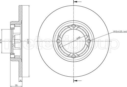 Metelli 23-1048C - Тормозной диск unicars.by