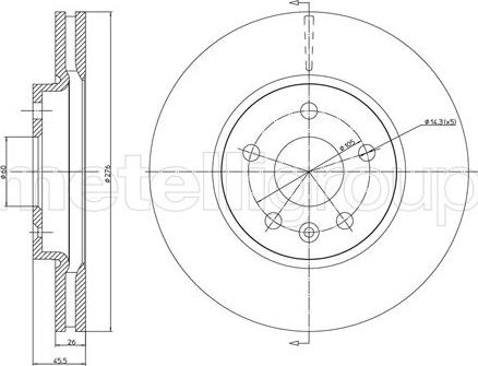 Metelli 23-1001C - Тормозной диск unicars.by