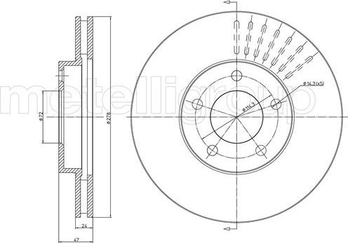 Metelli 23-1036C - Тормозной диск unicars.by