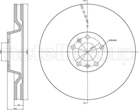 Metelli 23-1102C - Тормозной диск unicars.by