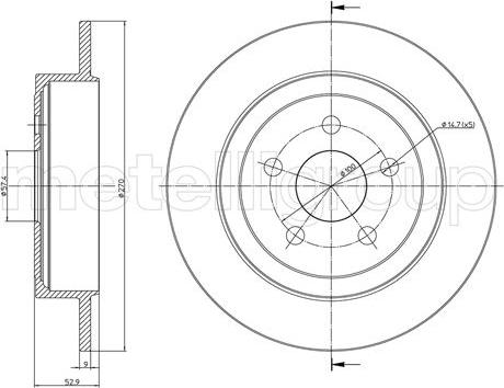 Metelli 23-1107C - Тормозной диск unicars.by