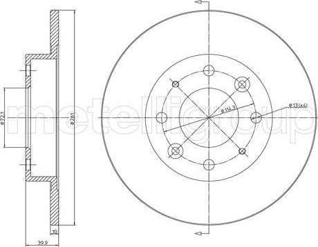 Metelli 23-1111C - Тормозной диск unicars.by