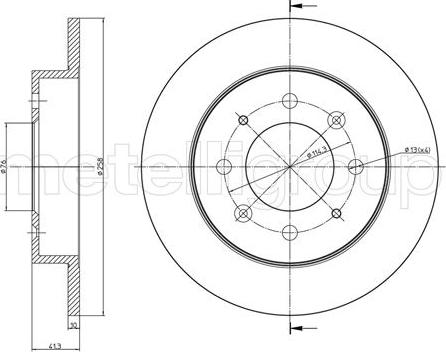 Metelli 23-1122C - Тормозной диск unicars.by