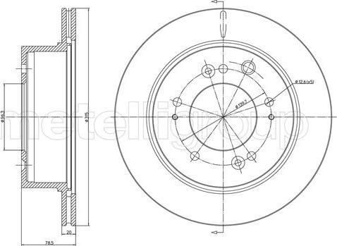 Metelli 23-1344C - Тормозной диск unicars.by