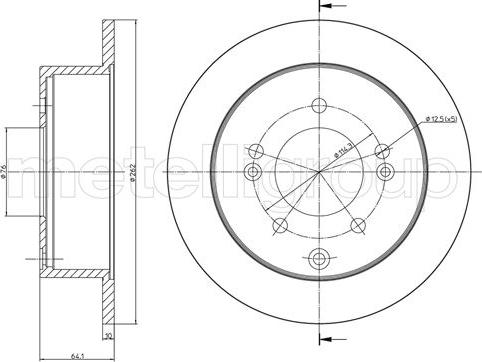 Metelli 23-1307C - Тормозной диск unicars.by