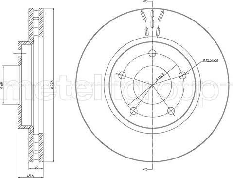 Metelli 23-1269C - Тормозной диск unicars.by