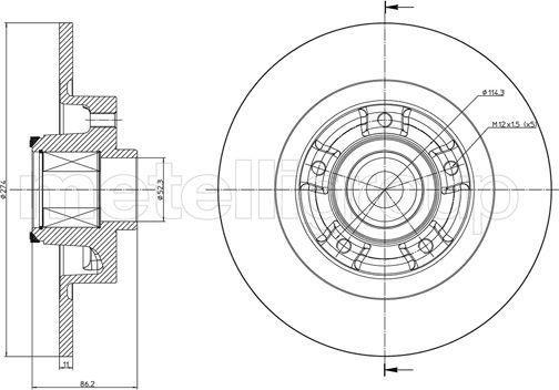 Metelli 23-1232 - Тормозной диск unicars.by