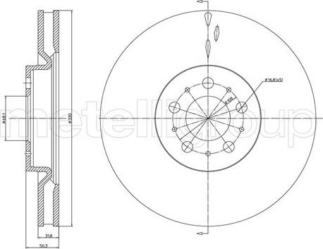 Metelli 23-1221C - Тормозной диск unicars.by