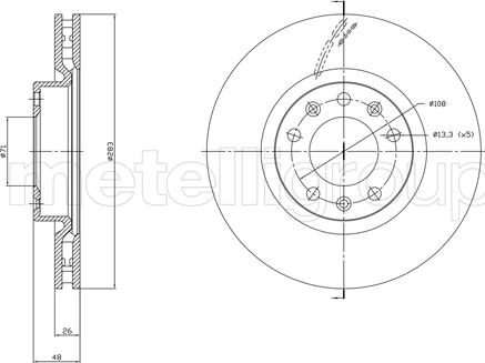 Metelli 23-1764C - Тормозной диск unicars.by