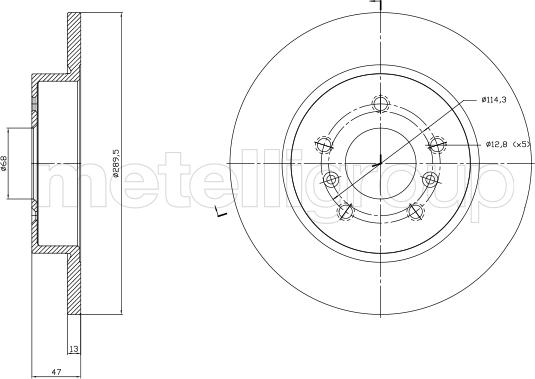 Metelli 23-1763C - Тормозной диск unicars.by