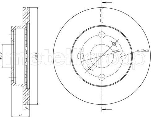 Metelli 23-1735 - Тормозной диск unicars.by