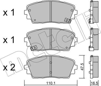 Metelli 22-0941-0 - Тормозные колодки, дисковые, комплект unicars.by