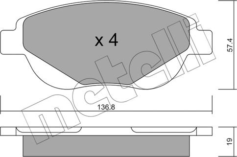 Metelli 22-0948-0 - Тормозные колодки, дисковые, комплект unicars.by