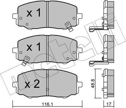 Metelli 22-0912-0 - Тормозные колодки, дисковые, комплект unicars.by