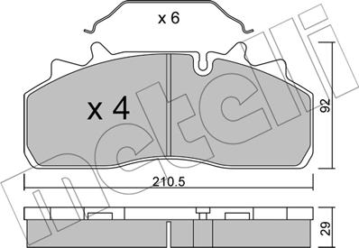 Metelli 22-0932-0 - Тормозные колодки, дисковые, комплект unicars.by