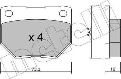 Metelli 22-0494-0 - Тормозные колодки, дисковые, комплект unicars.by