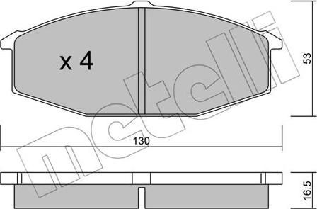 Metelli 22-0490-0 - Тормозные колодки, дисковые, комплект unicars.by