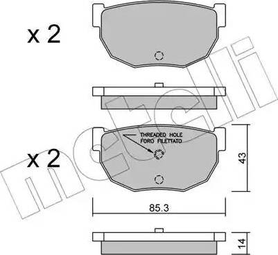 Metelli 22-0492-0 - Тормозные колодки, дисковые, комплект unicars.by